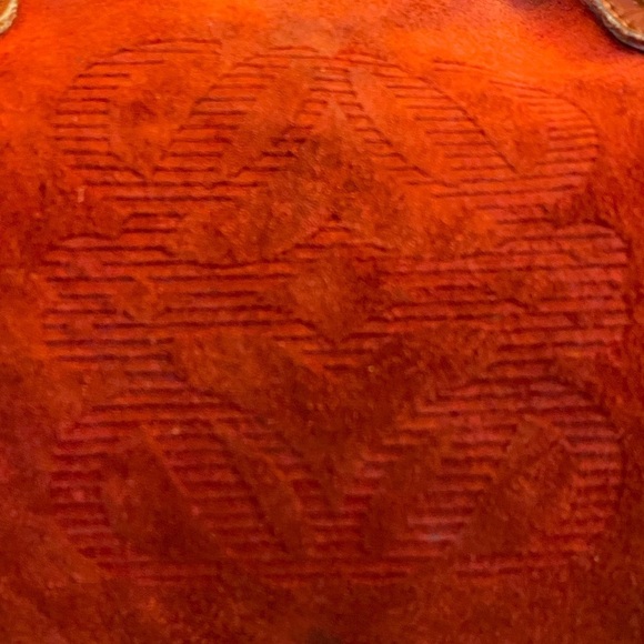 LOEWE Reddish-Auburn Suede Anagram Handbag, GUC - Picture 3 of 16